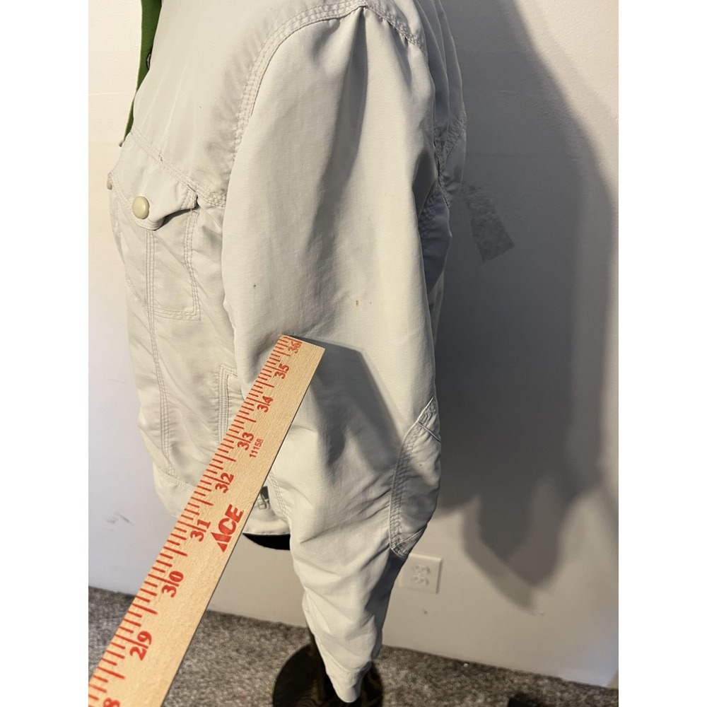 L.L.Bean Jacket Womens Petite Medium White Full Zip Fleece Lined Insulated Warm - Picture 6 of 16